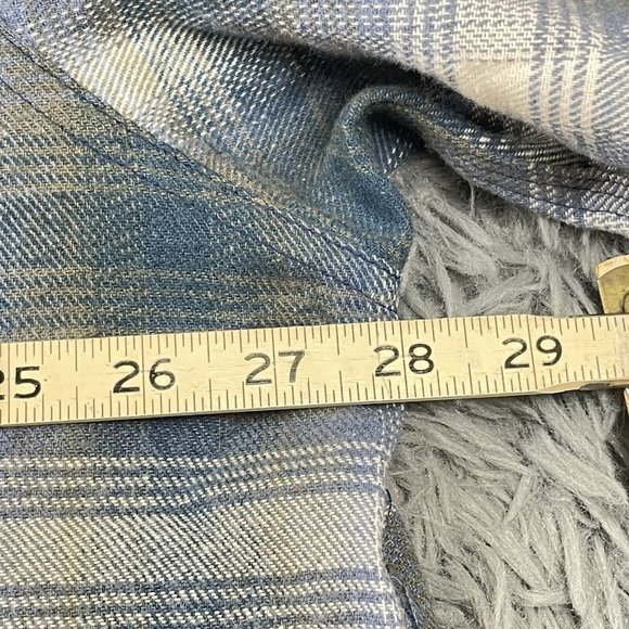 Hickory Shirt Co Men Extra Heavy Plaid Flannel Pearl Snap Blue Gray Wht 2XL NWT - Picture 8 of 8